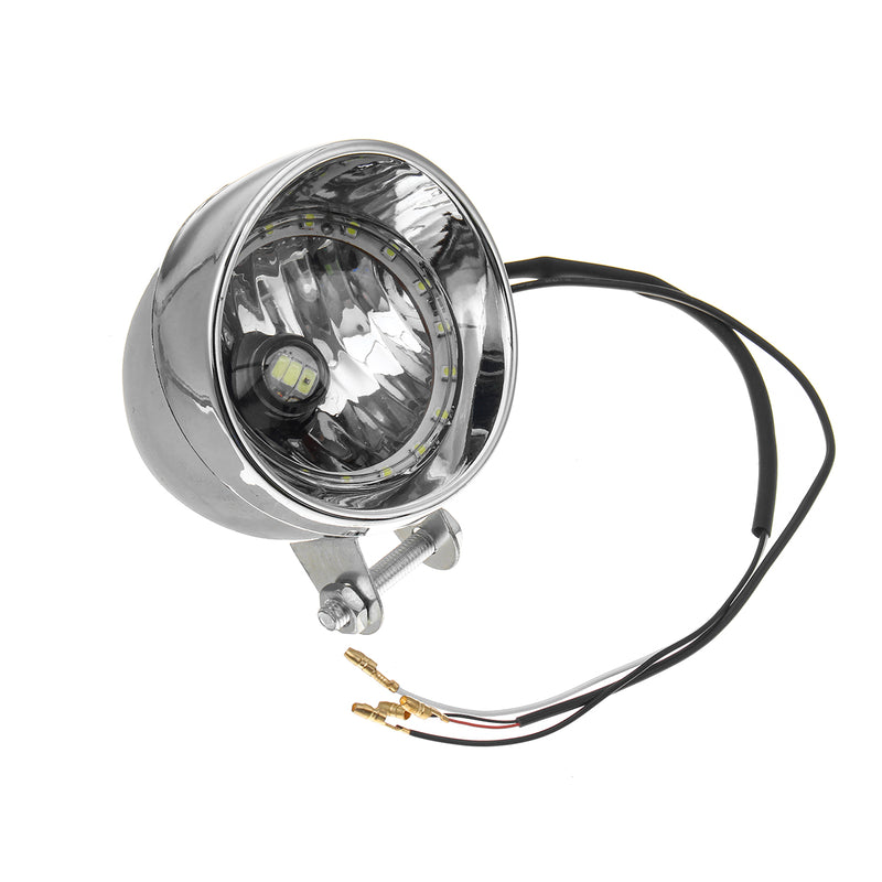 Black / Chrome LED Motorcycle Bullet Headlights High/Low Beam Head Light Lamp