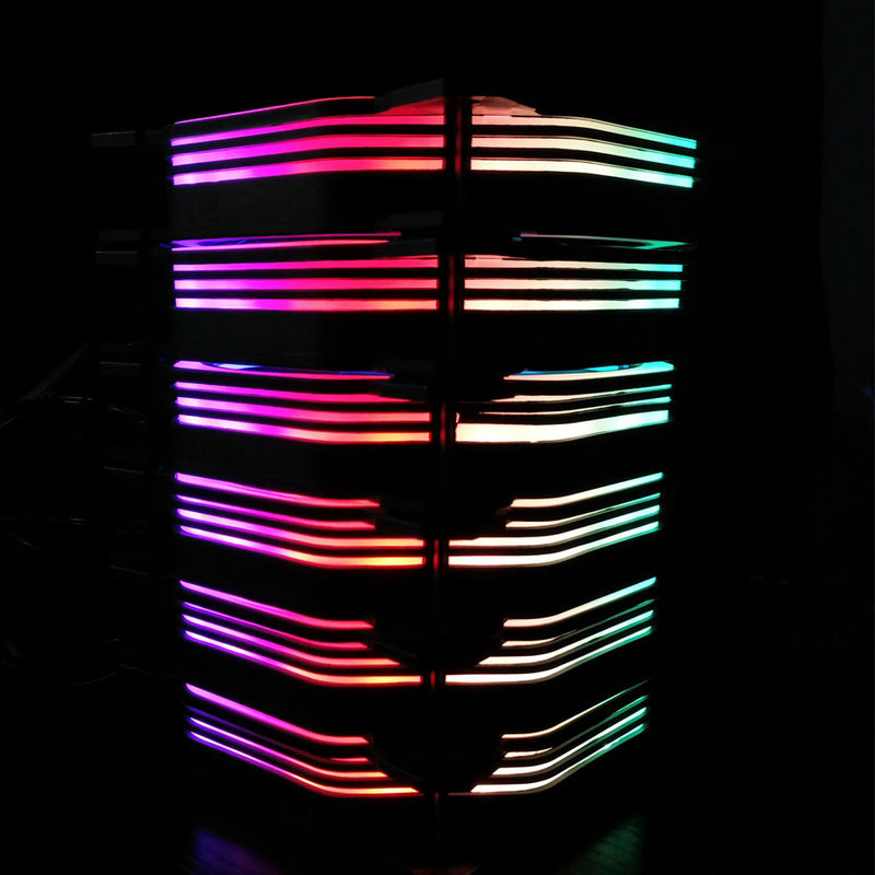 Coolmoon 6PCS 12cm Multilayer Backlit RGB Cooling Fan with IR Controller for Desktop PC