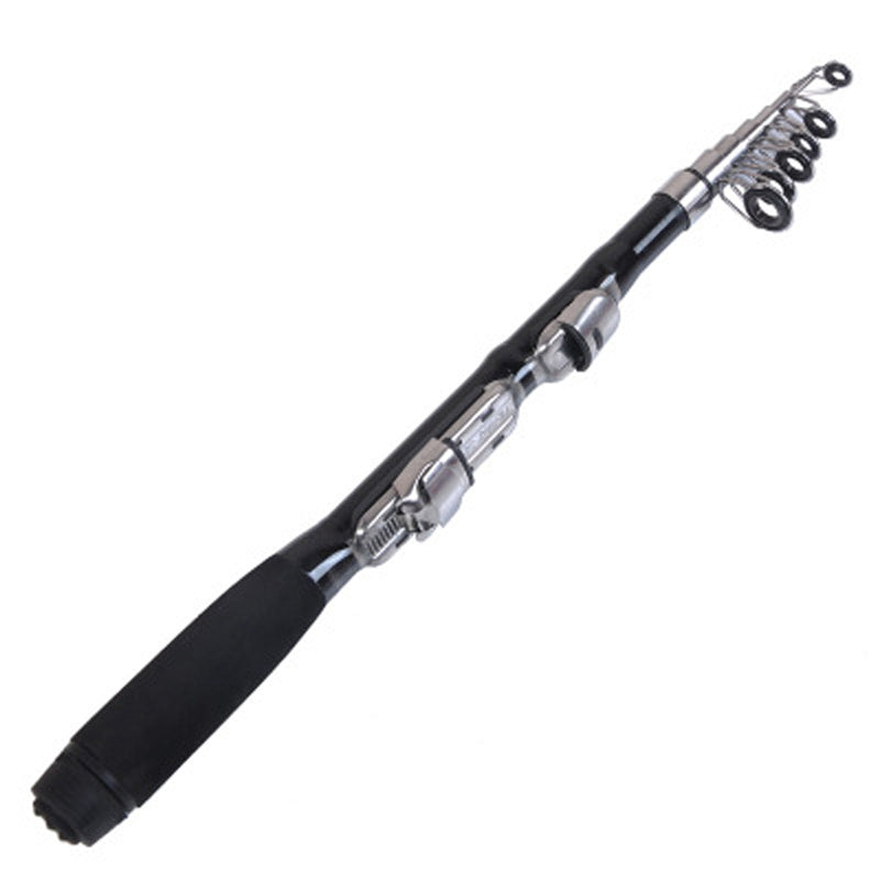 Carbon Fiber 1.0-2.3m Telescopic Pocket Fishing Rod Mini Portable Travel Spinning Pole