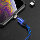 USLION 3A LED 360 Degree Rotate Magnetic TPE Fast Charging 1M Type-C Data Cable for Samsung S10+ Xiaomi Redmi Note8 HUAWEI P30Pro