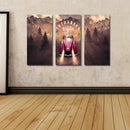 Miico Hand Painted Three Combination Decorative Paintings Jungle Adventure Wall Art For Home Decoration