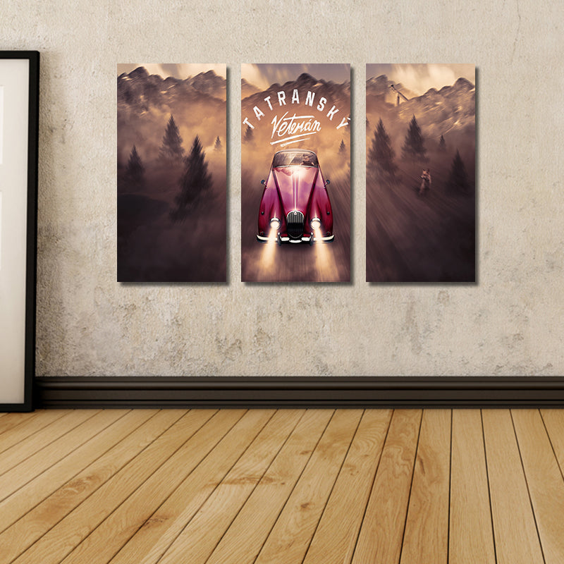 Miico Hand Painted Three Combination Decorative Paintings Jungle Adventure Wall Art For Home Decoration