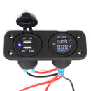 DC12-24V Waterproof Dustproof Dual Usb Port + LED Digital Volt Meterr + Ammeter