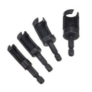 Drillpro 4pcs 6/10/13/16mm Hex Shank Woodworking Tenon Plug Hole Cutter Drill Bit Set