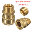 3/8 Inch Brass Quick Release Adapter Connect to M22 Metric For Pressure Washer Hose