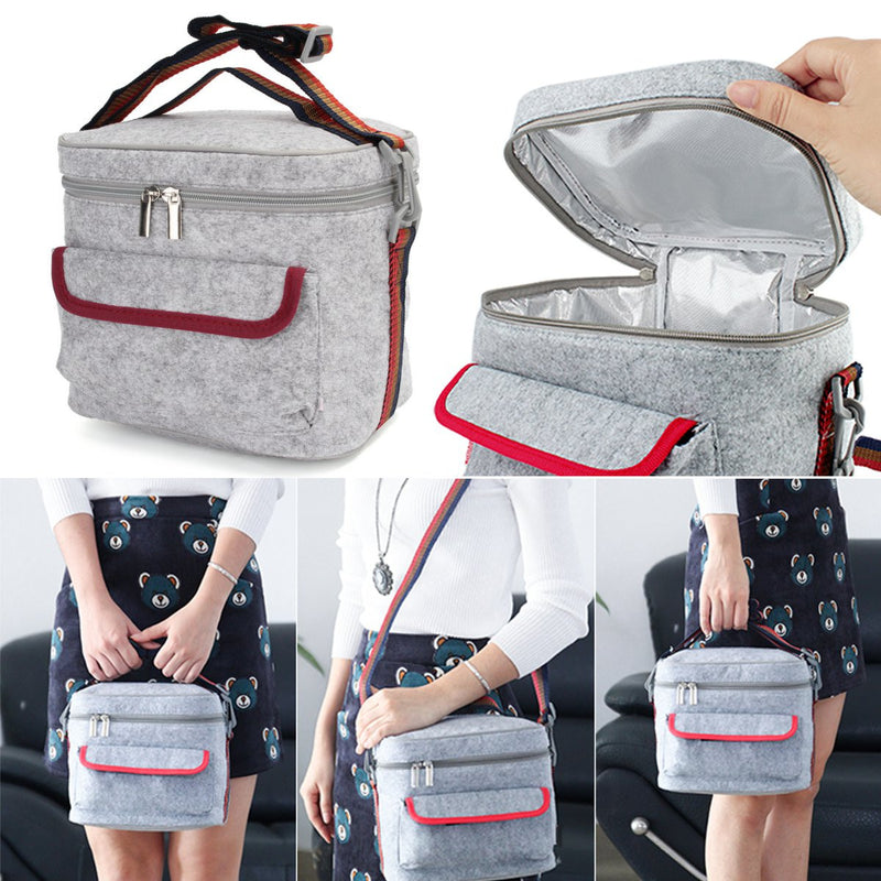 Insulated Thermal Cooler Lunch Storage Box Bag Tote Shoulder Strap Carry Picnic