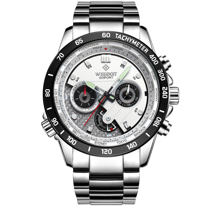 WISHDOIT WSD-012 Fashion Men Quartz Watch Casual Luminous Multifunction Wrist Watch