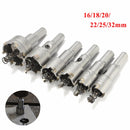 6pcs 16/18/20/22/25/32mm Steel Carbide Tipped Drill Bit Set 16-32mm Metal Hole Saw Alloy Cutter