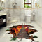 Miico Creative 3D Fire Chain Bridge Broken Wall PVC Removable Decorative Wall Floor Decor Sticker