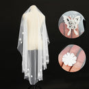 Elegant Ivory Cathedral Length Butterfly Petal Bride Wedding Bridal Veil White DIY Sewing Cloth