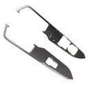 2Pcs Car Carbon Fiber Window Control Switch Panel Frame Cover Trim For Ford Mustang 15-17