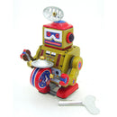 Classic Vintage Clockwork Wind Up Drum Playing Robot Reminiscence Children Kids Tin Toys With Key