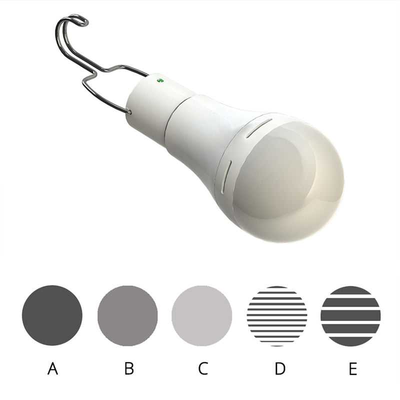 20W Solar Power USB Rechargeable Camping Light Bulb 5-Modes W/ Solar Panel 3m Cable