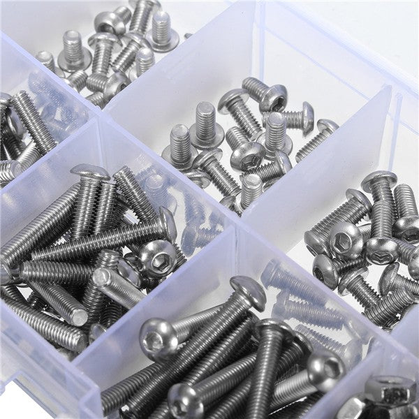 Suleve M3SS1 M3 Stainless Hex Socket Button Head Screws Allen bolt Nut Assortment Kit 340pcs