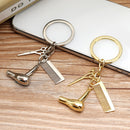 Creative Keychain Alloy Stylist Hair Dryer Scissor Comb Dangle Pendant Key Ring Artware Gift
