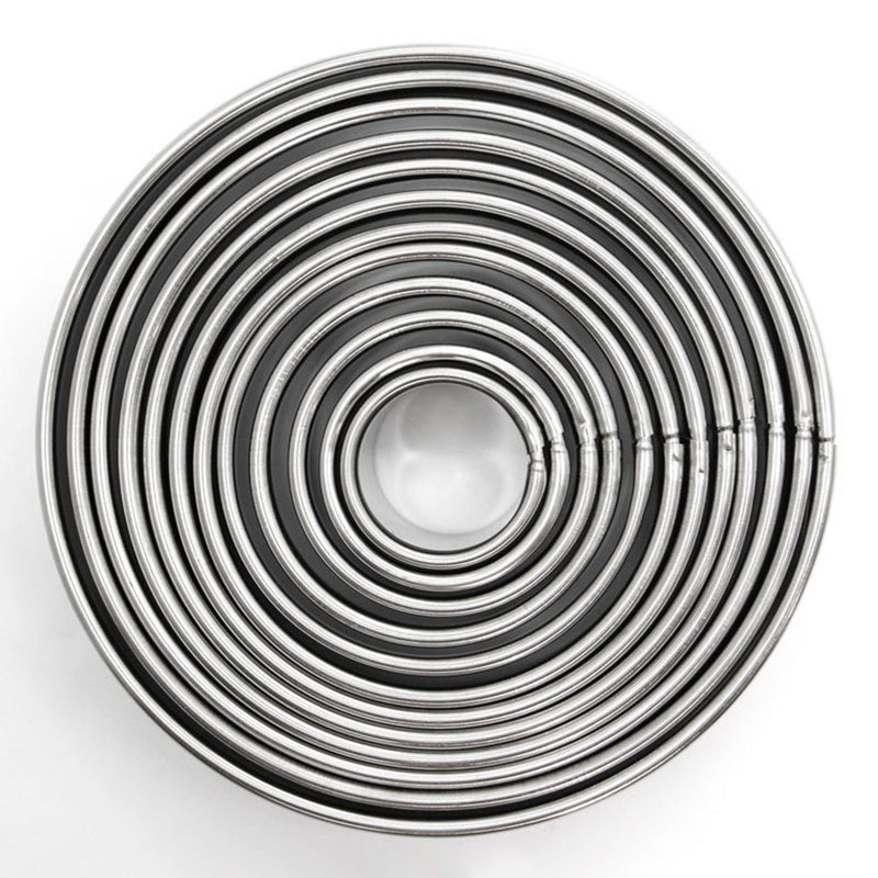 12pcs Stainless Steel Round Cake Biscuit Cookie Cutter Mold Baking Mould Baking Mold