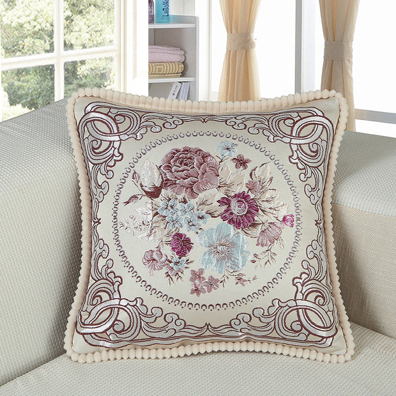 European Classical Style Embroidery Floral Cushion Cover Home Sofa Art Decor Seat Cushion Cover Pillow Case