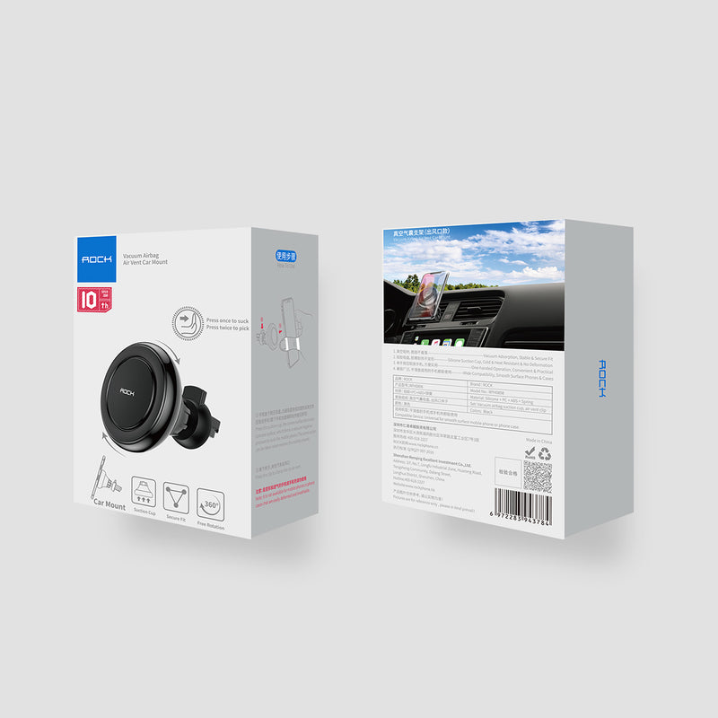 Rock Vacuum Adsorption Airbag Air Vent Car Phone Holder 360 Rotation For 4.0-6.8 Inch Smart Phone iPhone Samsung