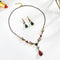 Sweet Plants Leaf Drop Pendant Necklace Earring Jewelry Set Fashion Women Wedding Accessories