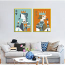 Miico Hand Painted Combination Decorative Paintings King And Queen Painting Wall Art For Home Decoration