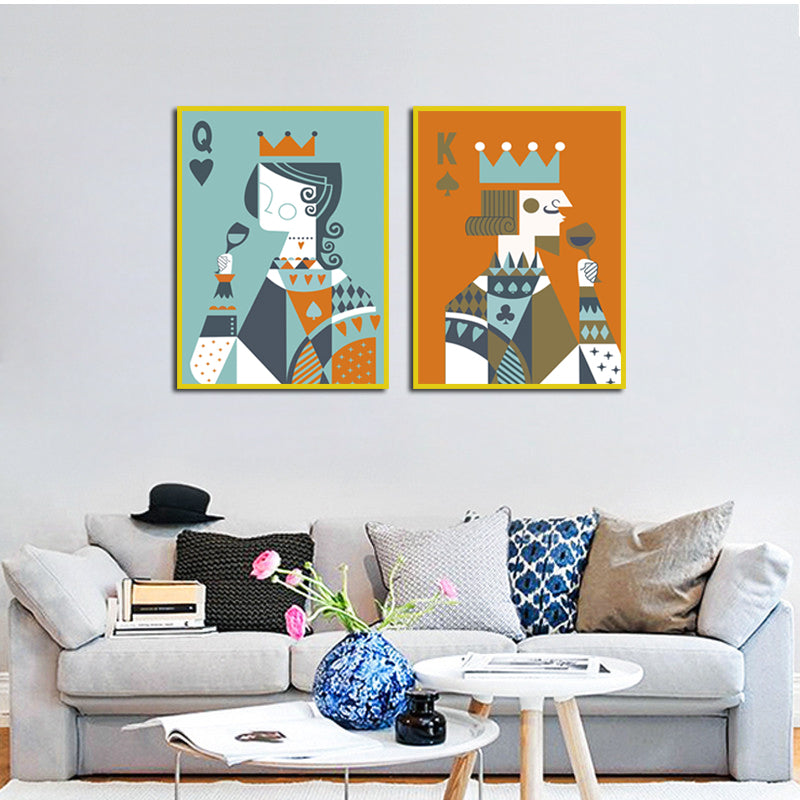 Miico Hand Painted Combination Decorative Paintings King And Queen Painting Wall Art For Home Decoration