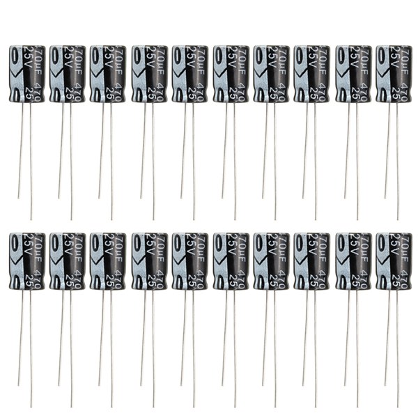 20PCS 470UF 25V Electrolytic Capacitor 25V470UF 8X12MM
