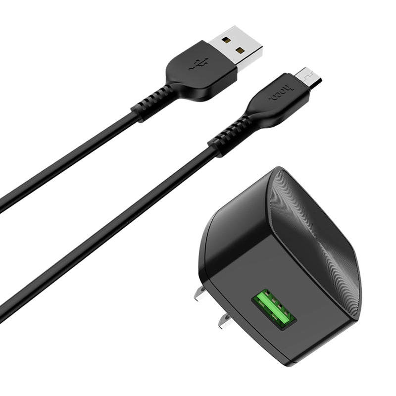 HOCO C70 US QC 3.0 Charger Power Adapter With Micro USB Cable for Tablet Smartphone