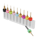 Drillpro 10pcs 0.3-1.2mm Micro Drills Bits Set Titanium Coated PCB Drill Bit