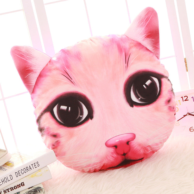 Creative Funny 3D Dog Cat Head Pillow PP Cotton Simulation Animal Cushion Birthay Gift Trick Toys