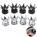 4pcs Tire Wheel Stem Air Dust Valve Cap Cover Crown Shaped Motorcycle Car Bike