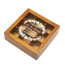 Wooden Chic Kitchen Spice Tea Box 9 Section Compartments Container Storage Chest Holder