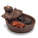 Porcelain Backflow Cone Incense Burner Buddha Ceramic Buddhist Sandalwood Holder Fish Decor