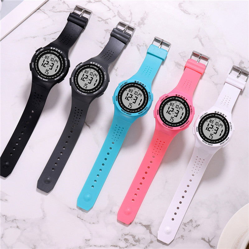SYNOKE 9616 EL Display Silicone Strap Sport Watch 3ATM Waterproof Alarm Student Digital Watch