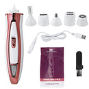 5 in 1 USB Women Electric Hair Epilator Shaver Rechargeable Dry Wet Body Legs Hair Remover with Removable Shaving Head