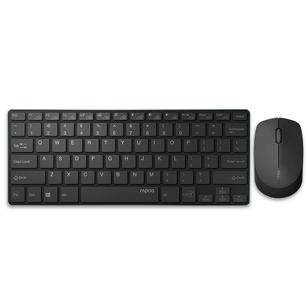 Rapoo 9000M 2.4GHz Wireless 78 Keys Keyboard and 1300DPI Mouse Combo Set with USB Receiver for Windows10 / 8 / 7 / Vista / XP