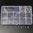 Suleve MXSS3 240Pcs M3/M4/M5/M6/M8 Stainless Steel Hex Allen Grub Screw Socket Flat Point Set Screws Wrench Assortment Kit