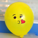 12Inches Random Smile Balloon Festive Balloon Cartoon Expression Balloon Yellow Inflatable Toys