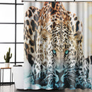 180 x 180cm Snow Leopard Home Bathroom Shower Curtain Waterproof Fabric +12 Hooks