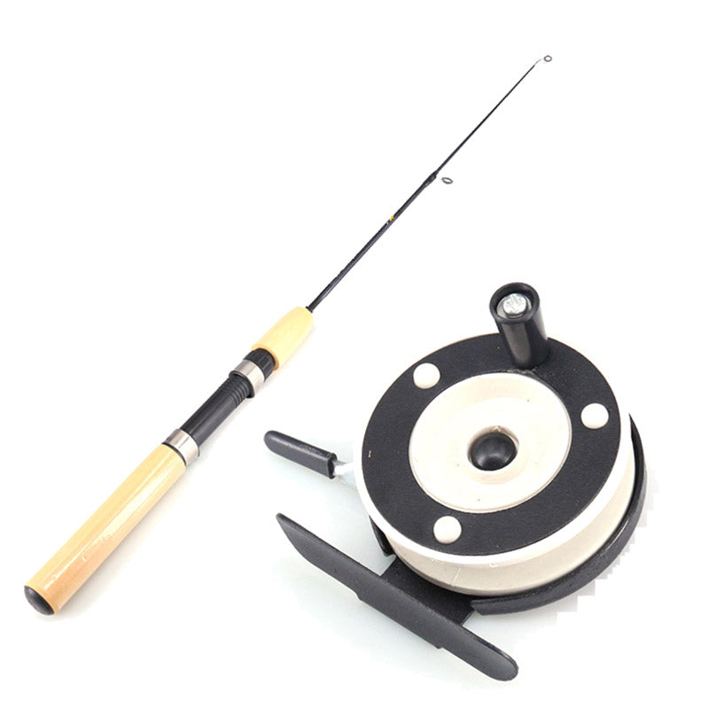 ZANLURE 55CM Yellow EVA Handle Telescopic Fishing Rod Reel Combo Mini Pocket Ice Fishing Rod Set