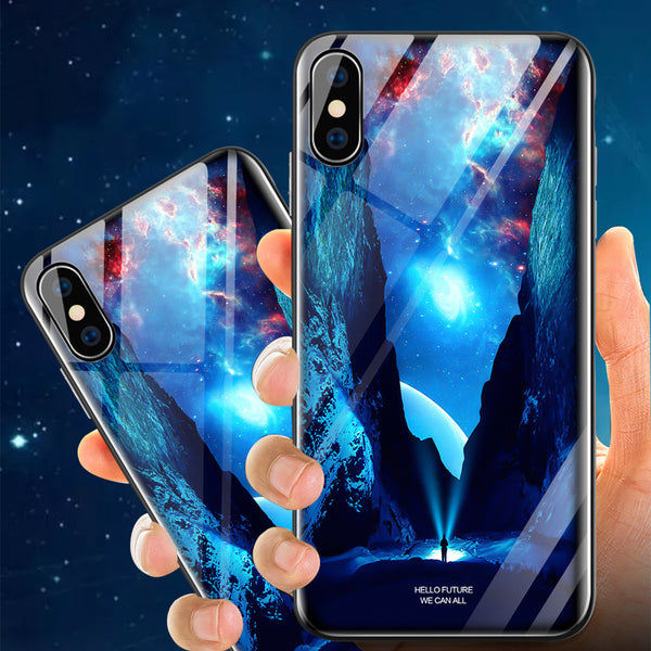 Bakeey Illuminating Tempered Glass Protective Case For iPhone X/XS/XR/XS Max/8 Plus/7 Plus