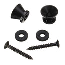2pcs Black Strap Lock Buttons End Pins Cushion Screws For Guitar Bass