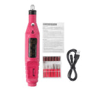 USB Charging Electric Nail Grinder Drill Portable Manicure Pedicure Nail Machine with 6 Grinding Heads