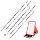 Y.F.M5Pcs Antibacterial Blackhead Acne Removal Needle Portable Facial Tools Face Pimple Extractor Blackhead Remover Set With Mirror