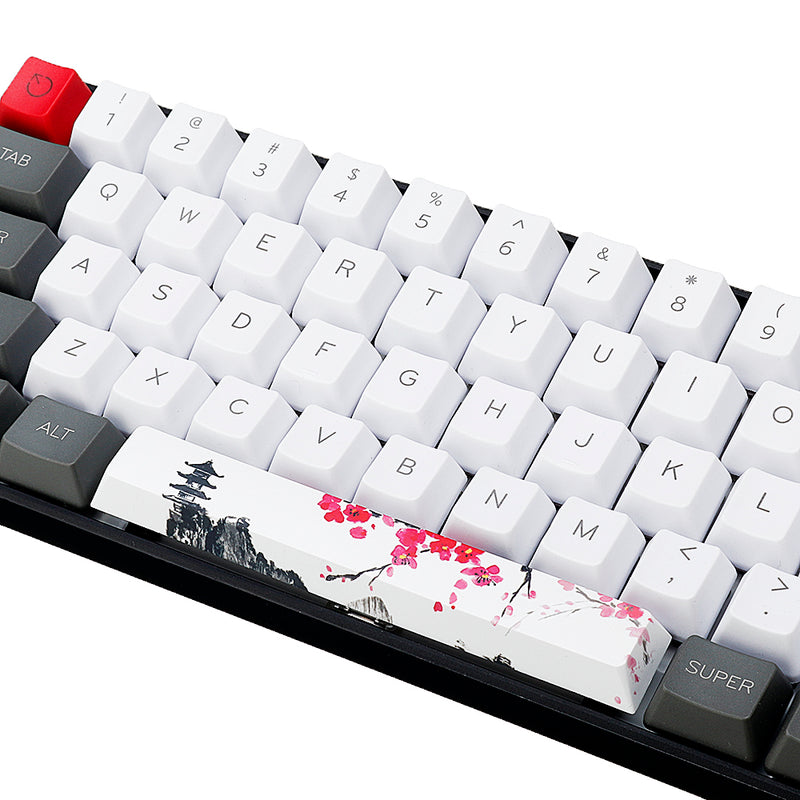 Five-sided Dyesub PBT Pagoda Plum Blossom Space Bar 6.25u Novelty Keycap
