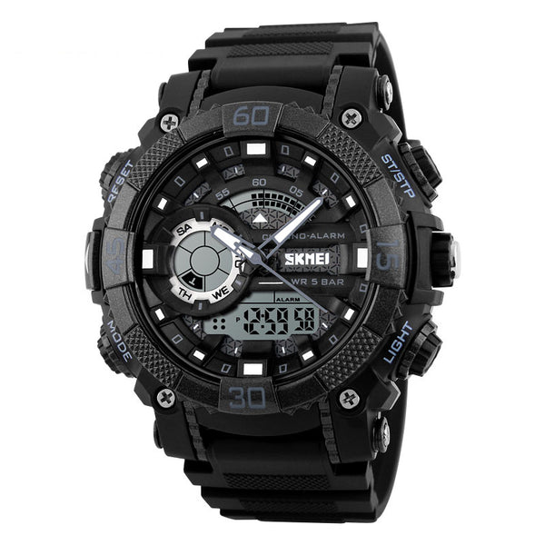SKMEI 1228 Dual Display Multifunction Digital Quartz 50M Waterproof Chronograph LED Watch