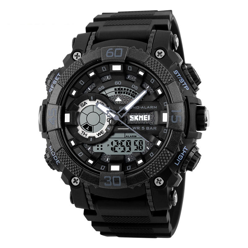SKMEI 1228 Dual Display Multifunction Digital Quartz 50M Waterproof Chronograph LED Watch