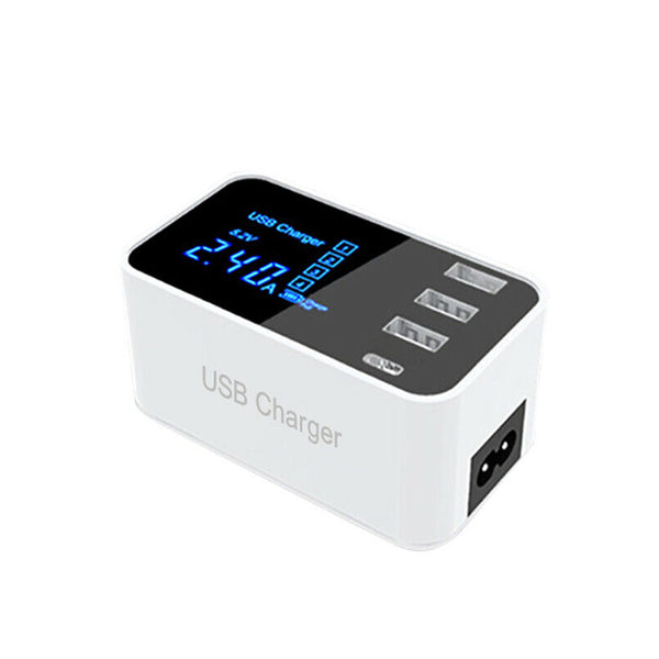 3USB Port  USB Charger Type C LCD Display Charger 100-240V Charging Station