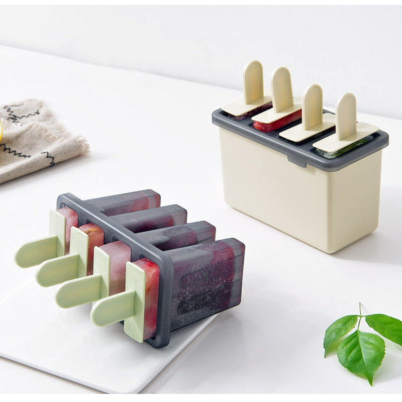 Popsicle Ice Cream Mold Homemade Simple Ice Mold 4-Grid Ice Tray