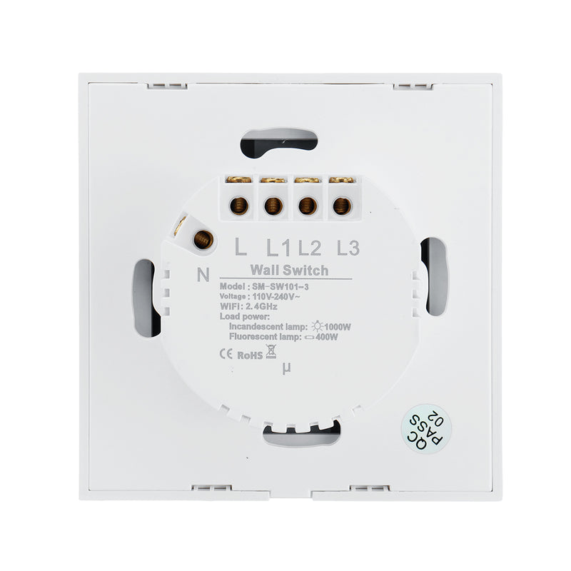 1/2/3 Gang WIFI Smart Voice Control Glass Panel Switch EU Plug Waterproof Glass Touch Screen Support Alexa Google Timer Switch