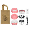 2.0L 3-Layers 220V Stainless Steel Electric Lunch Box Food Container Rice Cooker